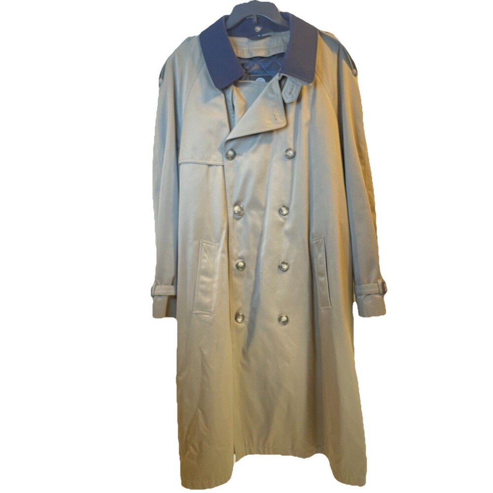 Weatherproof Trench Coat Mens 46L Tan Winter Belted Removable Liner Button Long
